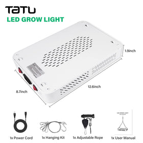 TATU 1000W LED grow light adjustable rope kit enables mounting