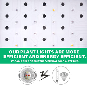 TATU 1000W LED grow light in a grow tent for hydroponics