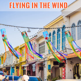 Tatuo wind sock bright colors bring spring vibes to porches and patios