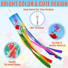 Tatuo wind sock clip top enables quick hanging on trees or hooks