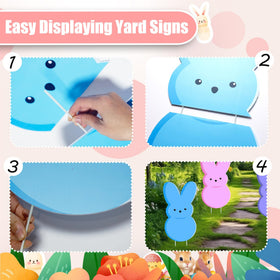 taupphoo three-piece bunny sign set is easy to install.