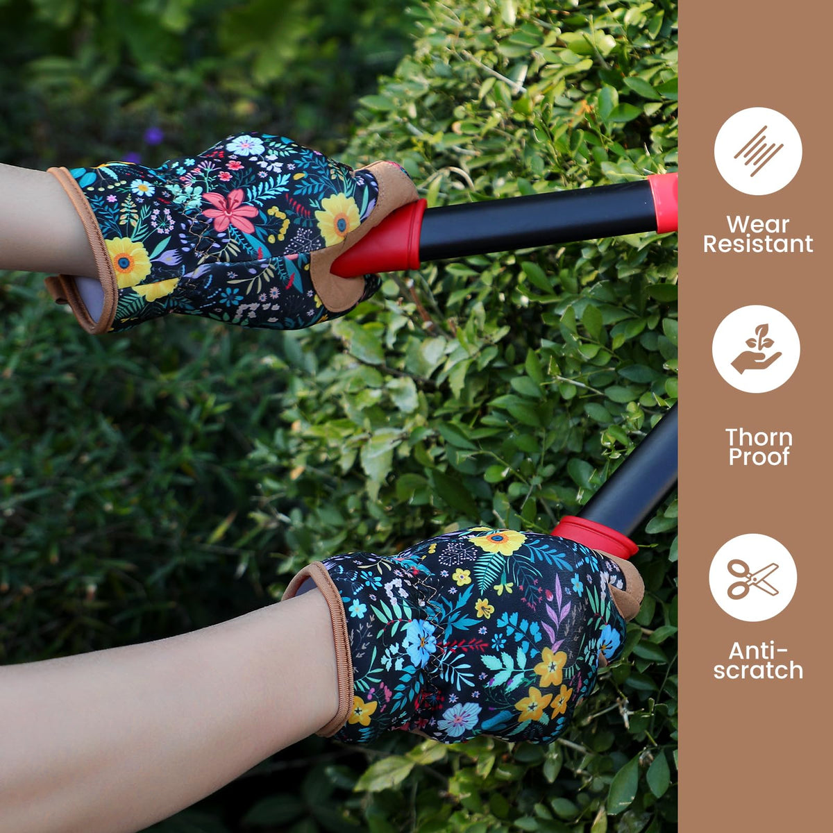 Elastic wrist design seals out dirt for a clean grip.