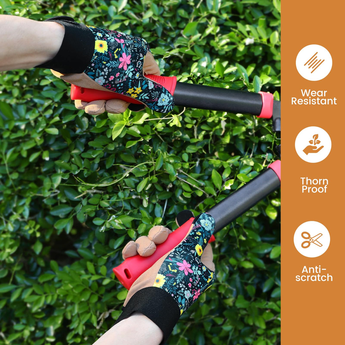 Tavaleu floral-pattern women’s garden gloves add style to light gardening tasks.