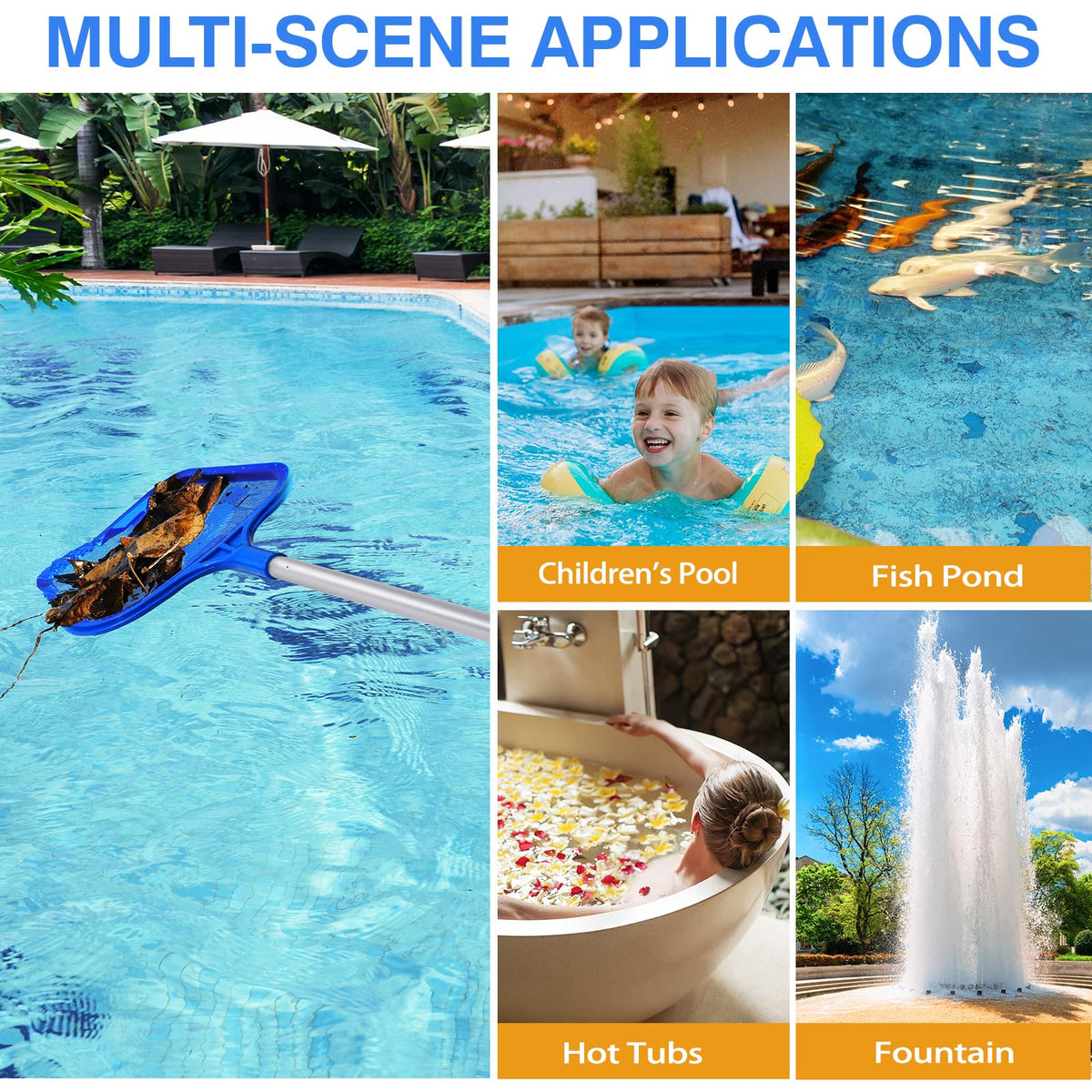 Tavaleu pool skimmer easy to assemble and adjust with 360-degree joints.