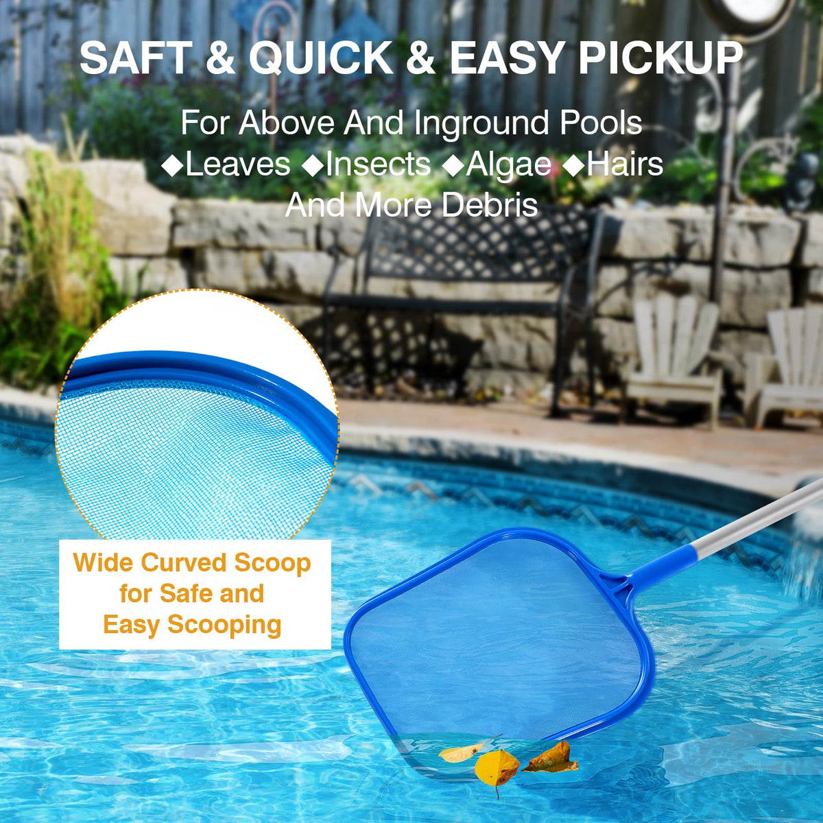 Tavaleu pool skimmer suitable for hot tubs and spa cleaning.