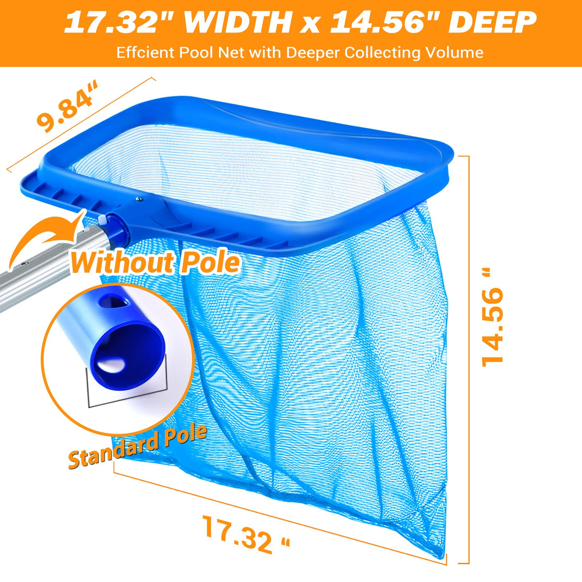 Tavaleu pool skimmer large-capacity basket cleans more leaves in one pass.