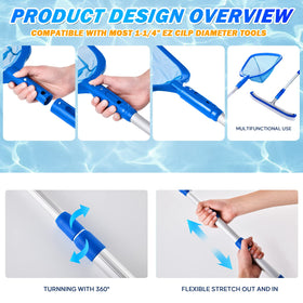 Maximum 48-inch reach for extended cleaning across large pools.