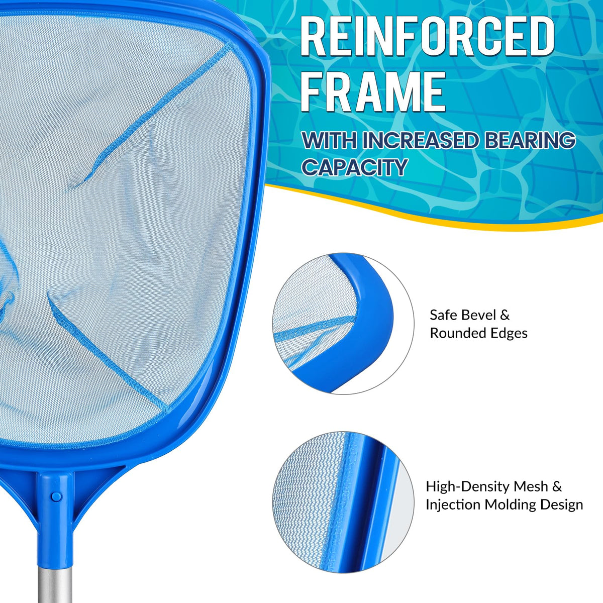 Tavaleu skimmer net detachable poles extend reach from 36 to 58 inches