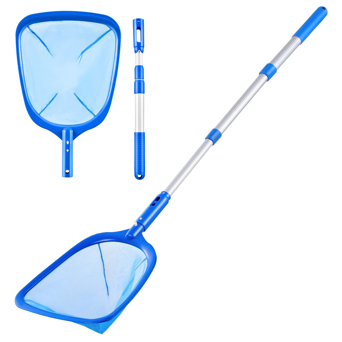 Tavaleu pool skimmer net with extended pole reaches hard-to-reach corners.