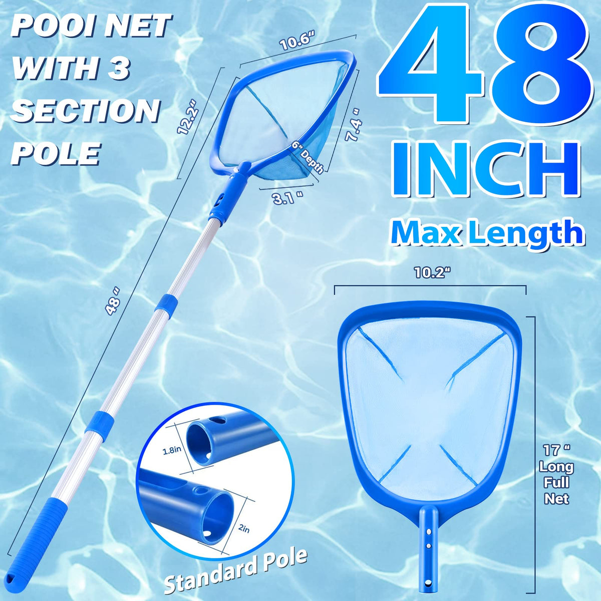 Ultra-fine mesh basket captures small debris for cleaner water.