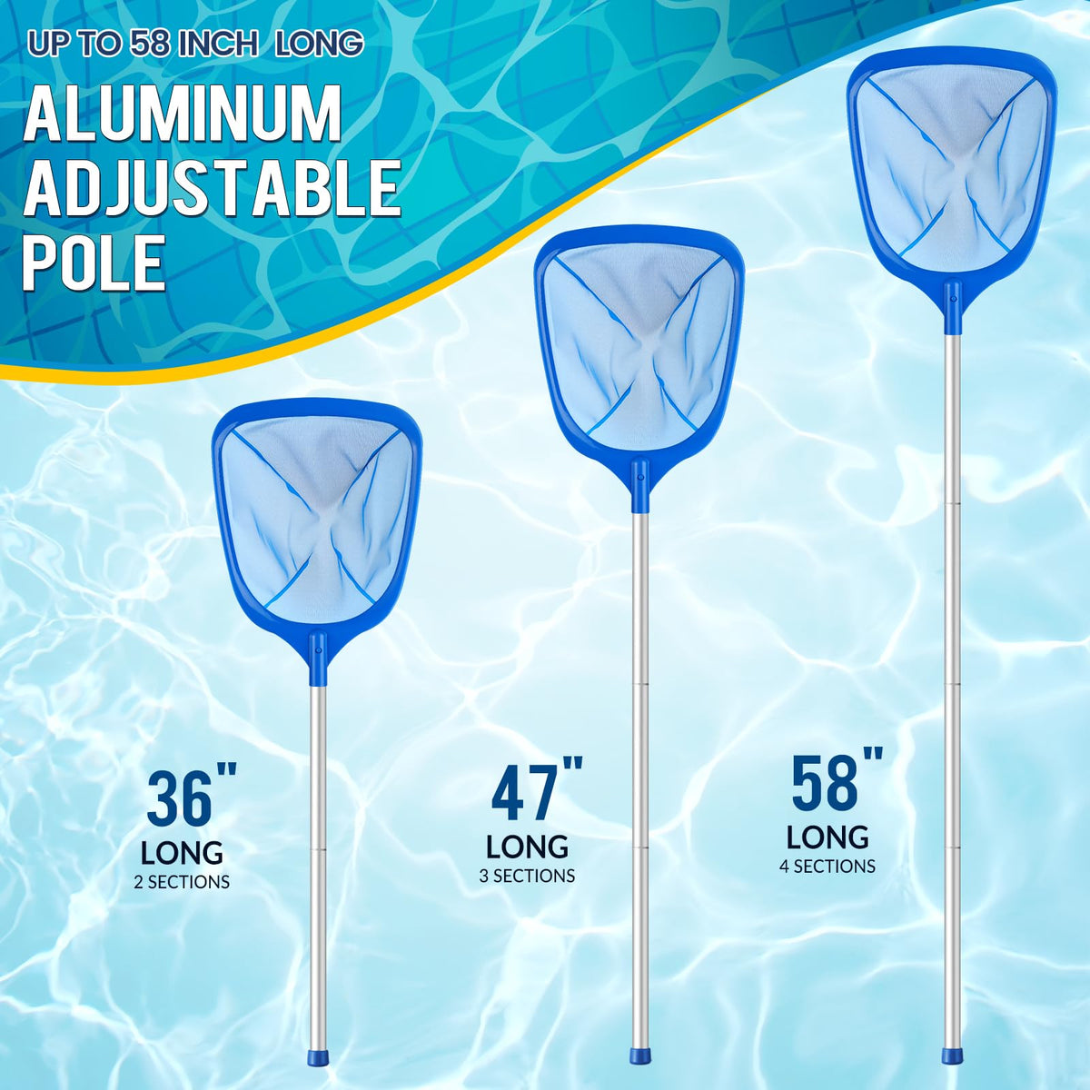 Tavaleu pool skimmer net large capacity catches more leaves at once