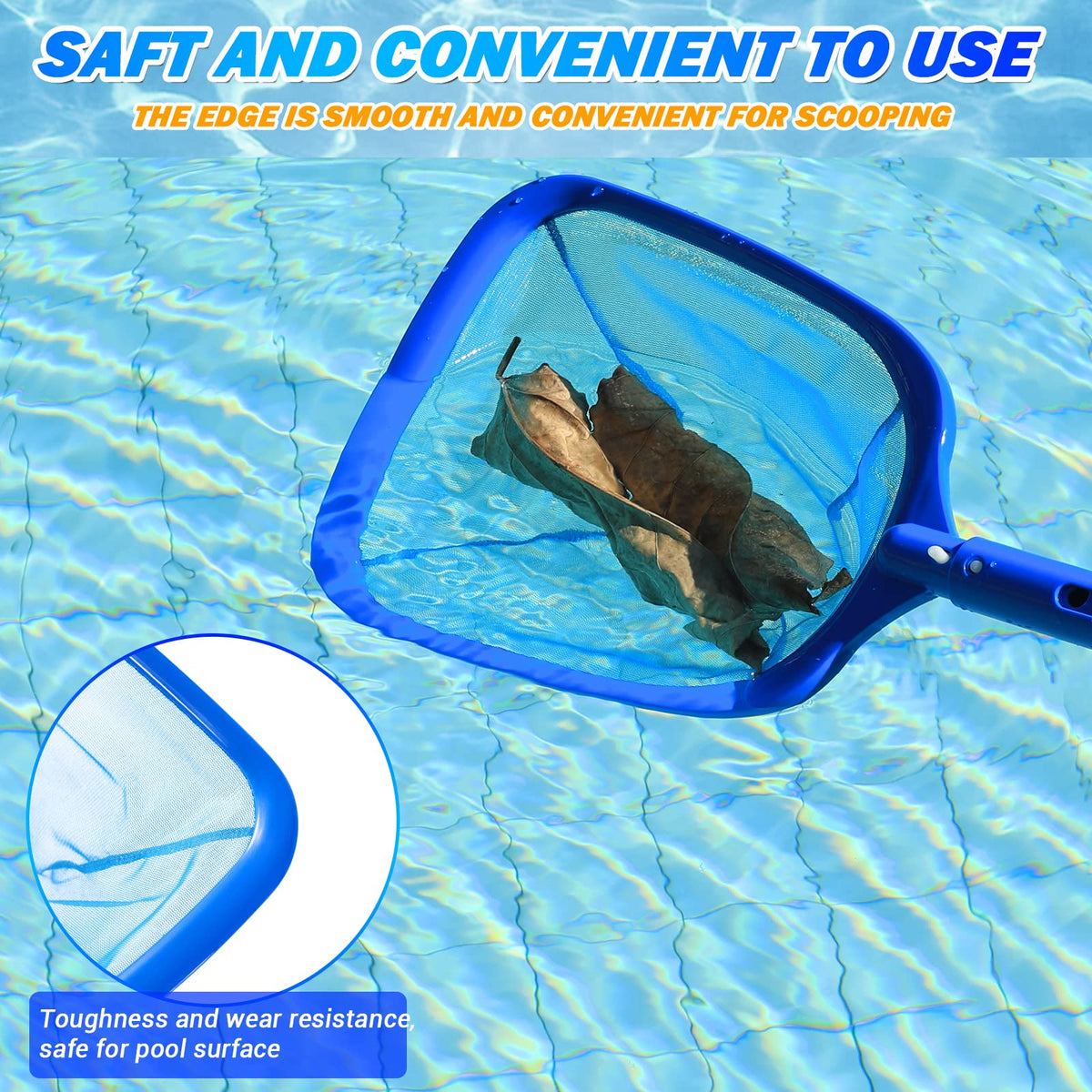 Durable nylon construction supports frequent pool cleaning tasks.