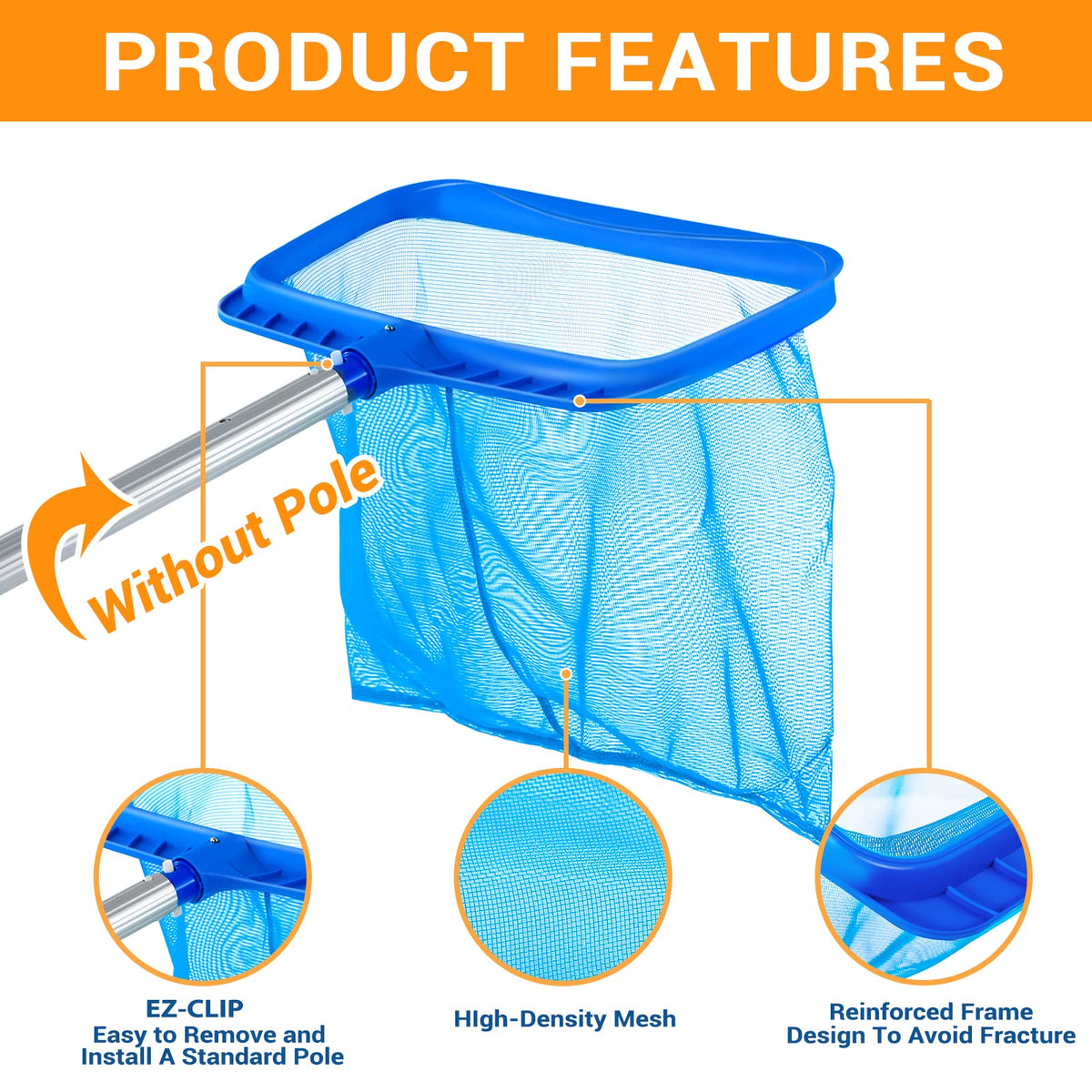 Tavaleu pool skimmer reinforced frame ensures durable pool maintenance.