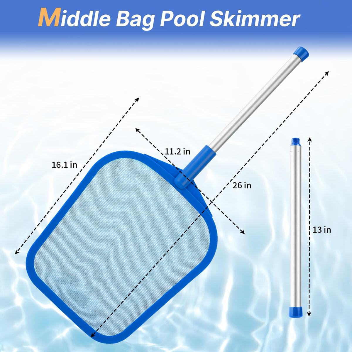 Tavaleu ultra-fine mesh skimmer net traps tiny debris for a sparkling spa and hot tub.