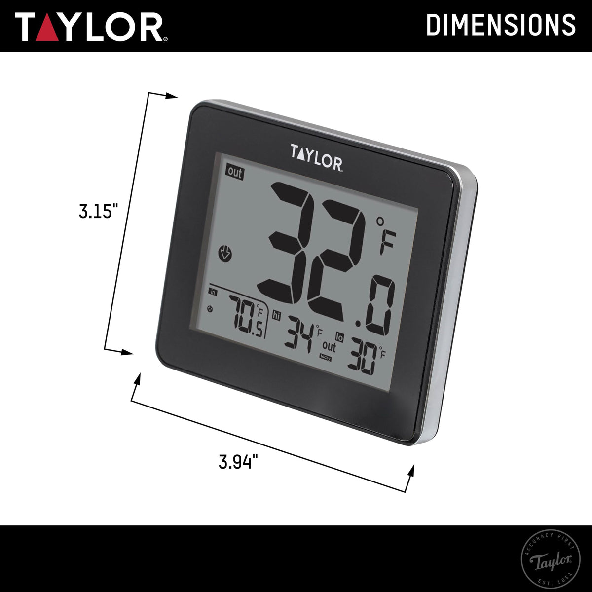 Taylor 10 ft wired probe enables flexible sensor placement with no signal loss