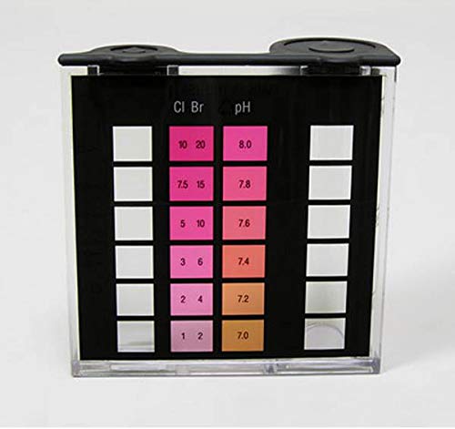 Taylor 9056 close-up highlighting high-range chlorine and bromine testing capability
