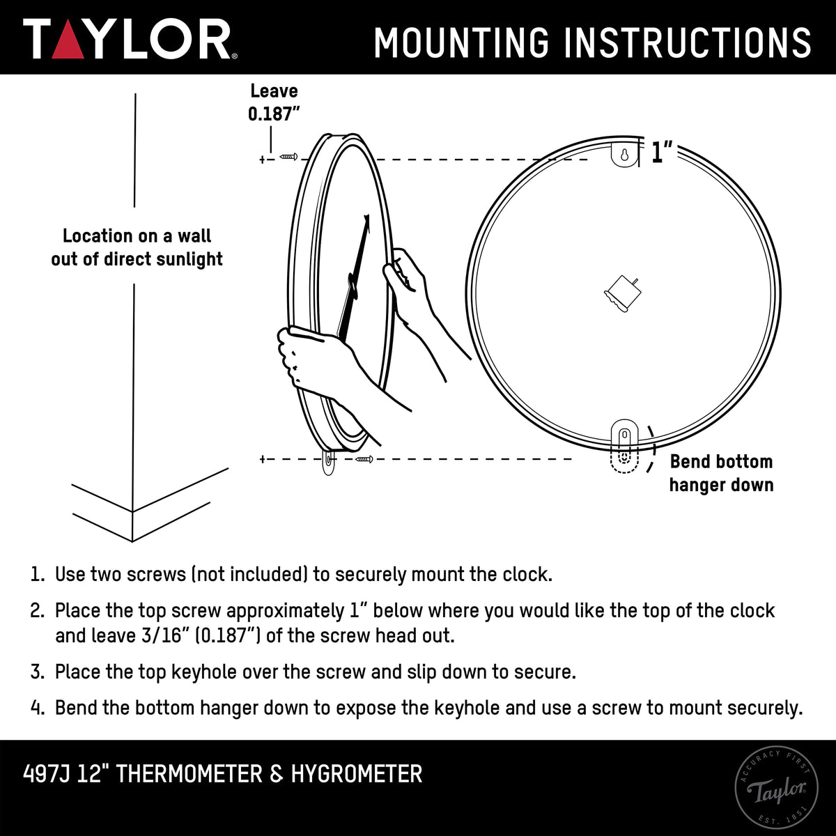 Taylor Humidiguide humidity dial close-up for plant care.