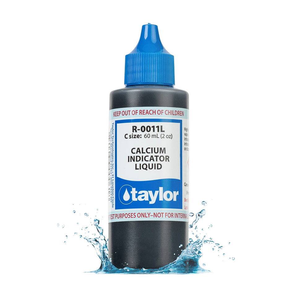 Taylor R-0011L-C calcium indicator liquid refill for pool and spa testing, keeps kits ready.