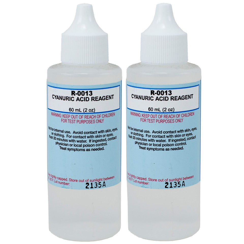 Taylor R-0013 cyanuric acid reagent bottle supports reliable pool test readings.