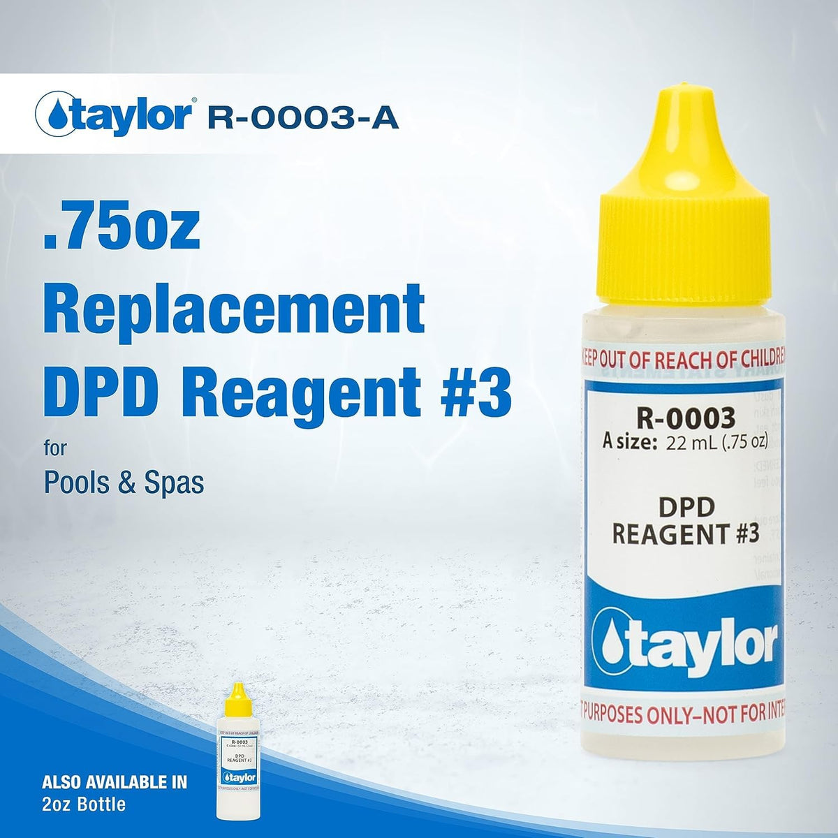 Taylor Reagent 3 dropper refill for quick, easy pool testing.