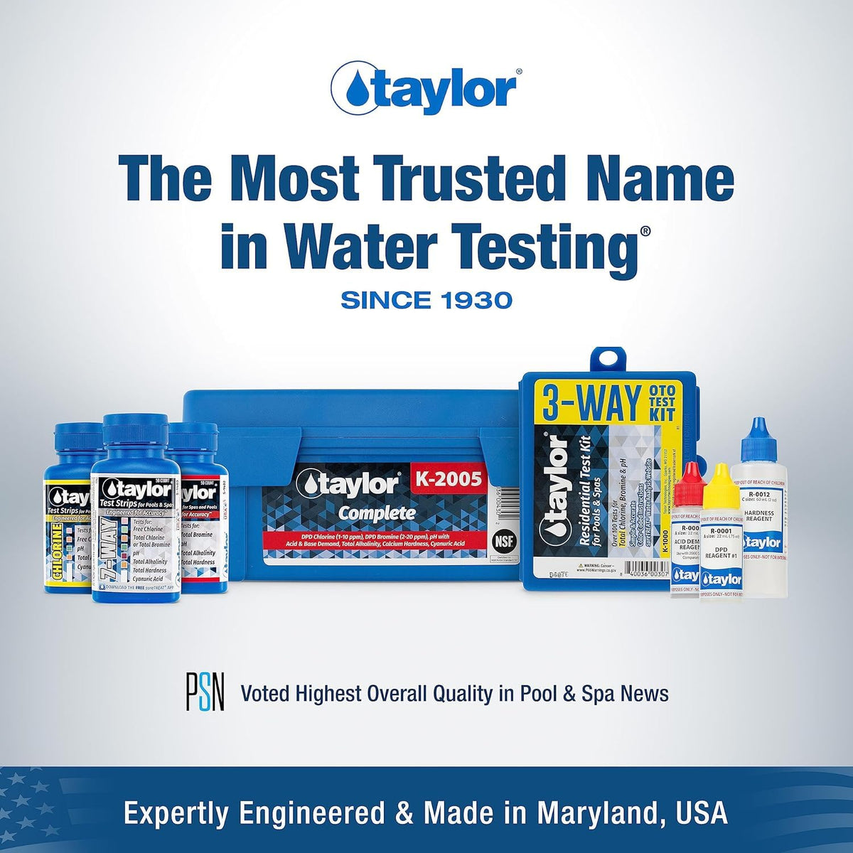 Taylor Reagent 3 spa and pool compatibility detail.