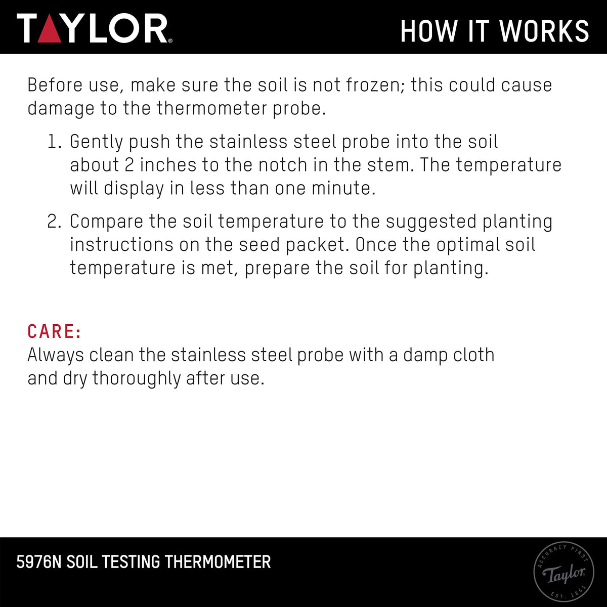 Taylor stainless-steel construction designed for durability in outdoor use.