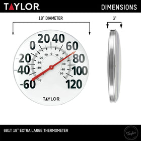 Taylor thermometer with durable metal shell designed for year-round placement