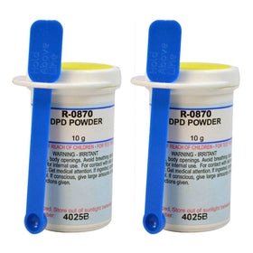 Taylor R0870-I DPD powder 10g close-up for accurate pool tests.