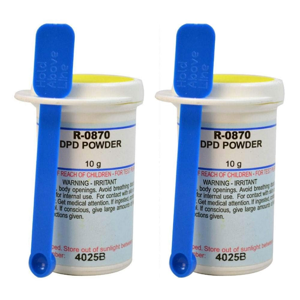 Taylor R0870-I DPD powder 10g close-up for accurate pool tests.
