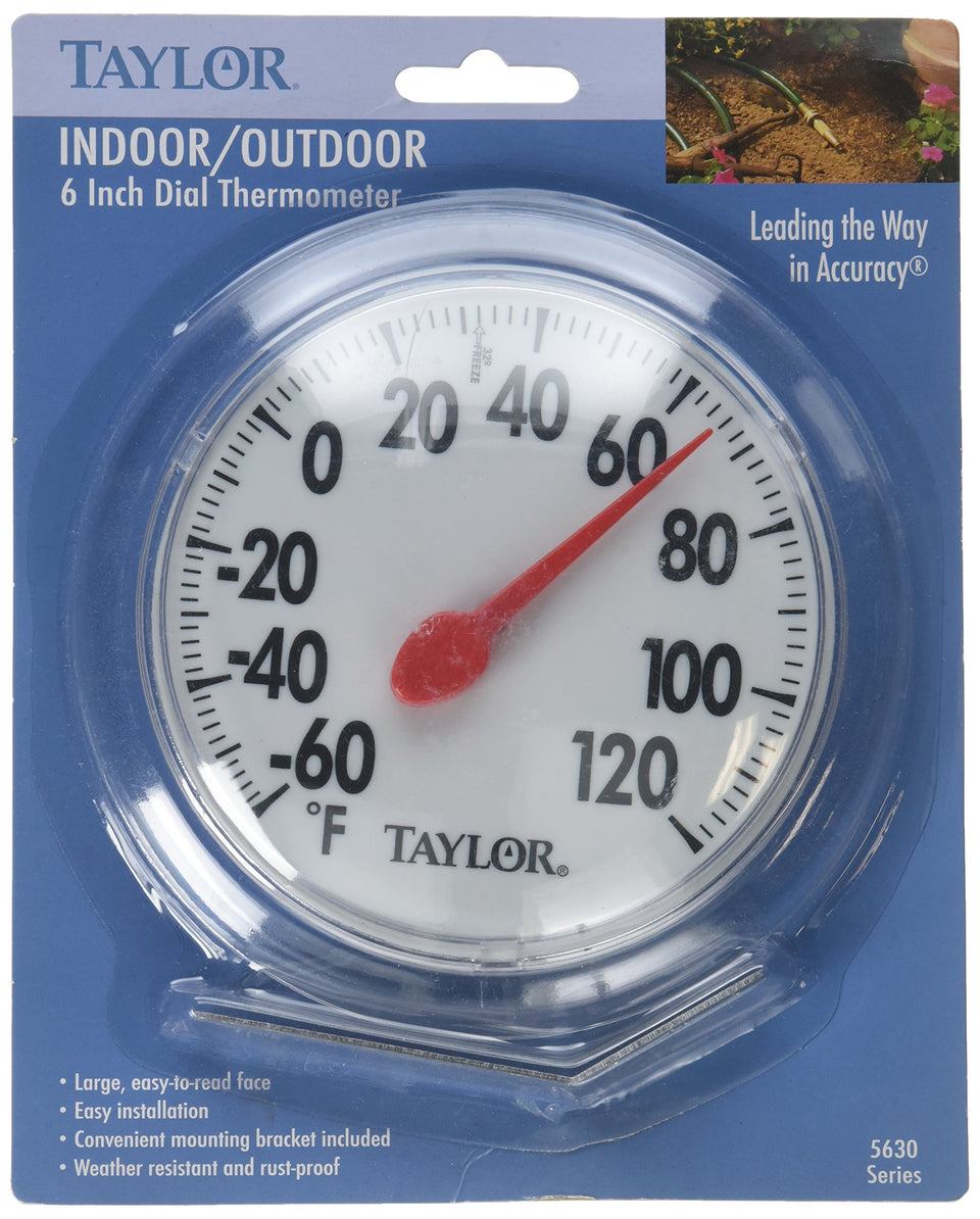 Taylor Precision 5630 6-inch dial thermometer front view for quick, accurate kitchen readings