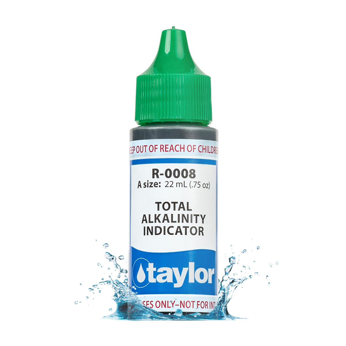 Taylor total alkalinity indicator refill bottle for simple at-home pool testing.