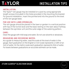 Taylor two-piece rain gauge set ideal for monitoring multiple yard locations