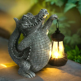 TB TIBAG alligator solar garden decor lamp brightens night pathways