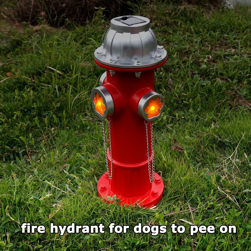 TB TIBAG durable resin fire hydrant statue withstands weather for year-round use.