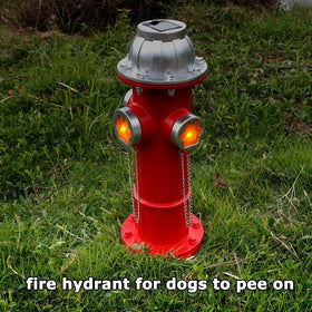 TB TIBAG durable resin fire hydrant statue withstands weather for year-round use.
