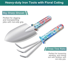 Tbltaca heavy-duty rake with stainless steel head for efficient soil leveling