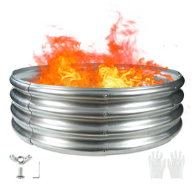 TBMLC 3ft diameter camp fire ring pit ready for easy backyard setup.
