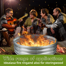 TBMLC camp fire ring pit top view highlights wide cooking area for social gatherings.