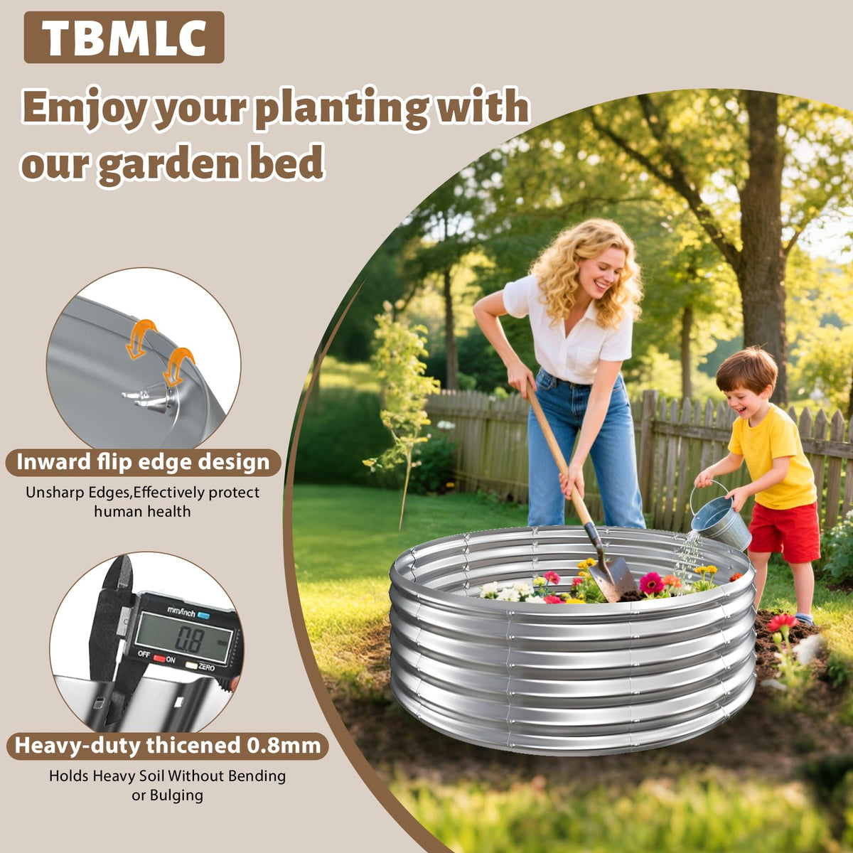 TBMLC Camp Fire Ring Pit with grill attachment for versatile cooking.