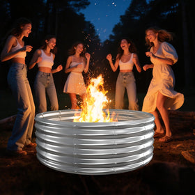 TBMLC Camp Fire Ring Pit side detail showing zinc coating and rust resistance.