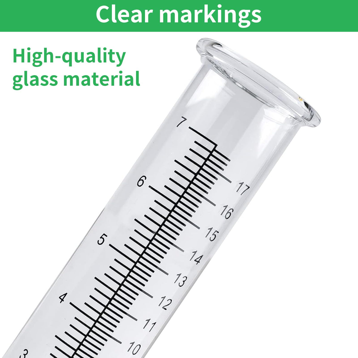 TBWHL dual-scale rain gauge showing 7 inch and 17 cm readings.