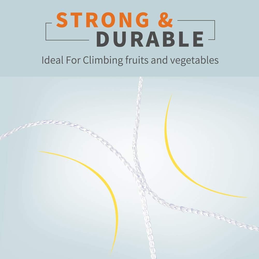 Tcamp trellis netting durability: white nylon for long-lasting garden support.