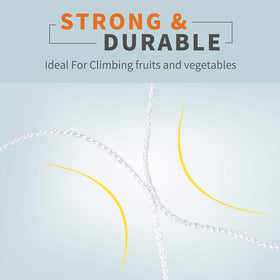 Tcamp trellis netting durability: white nylon for long-lasting garden support.