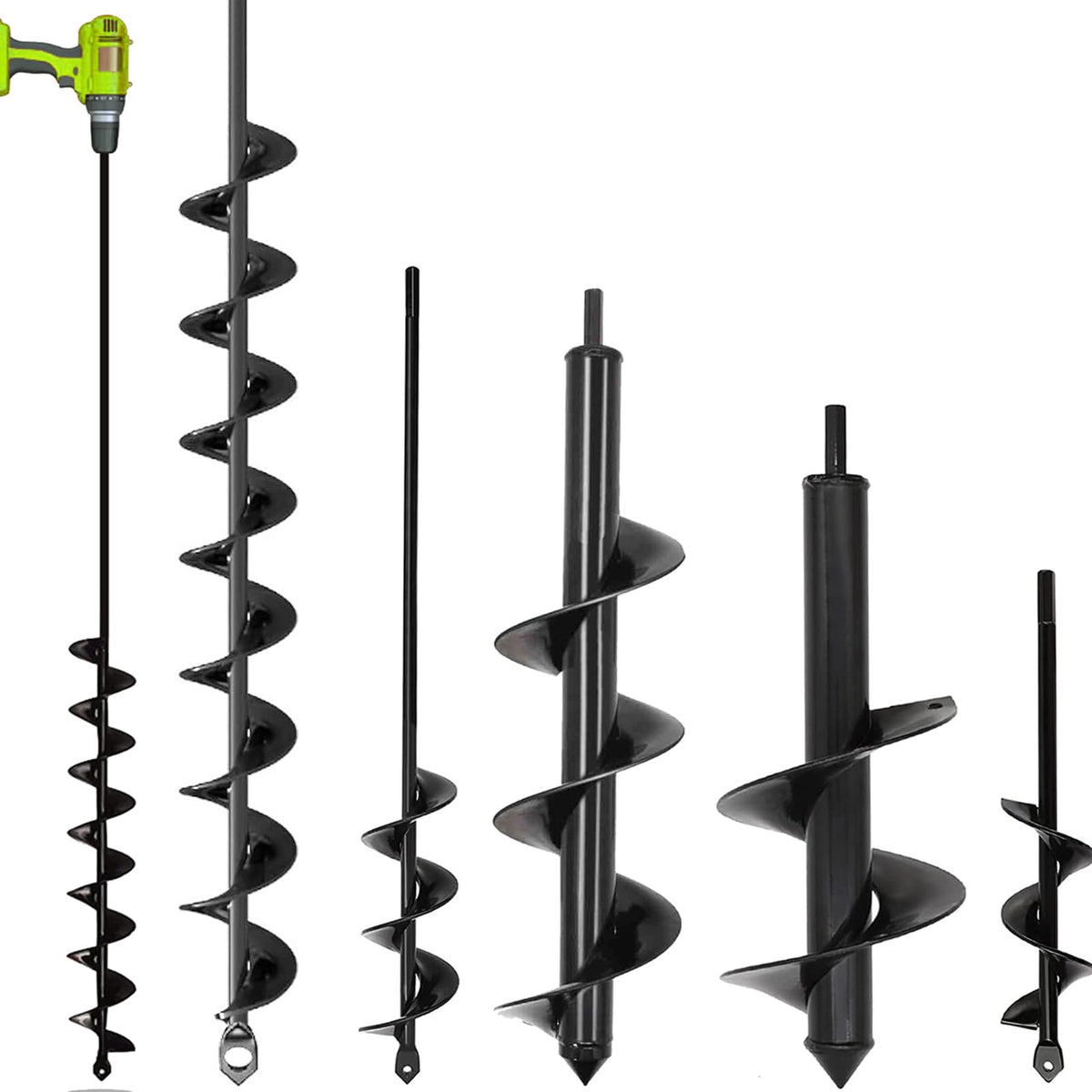 TCBWFY 1.6x9 inch garden auger in action for precise seedling planting