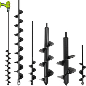TCBWFY 1.6x9 inch garden auger in action for precise seedling planting