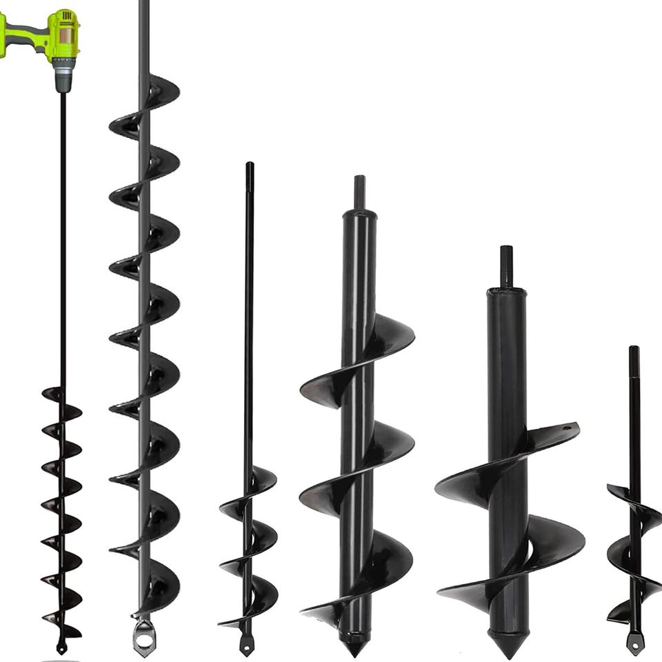 TCBWFY 1.6x9 inch garden auger in action for precise seedling planting