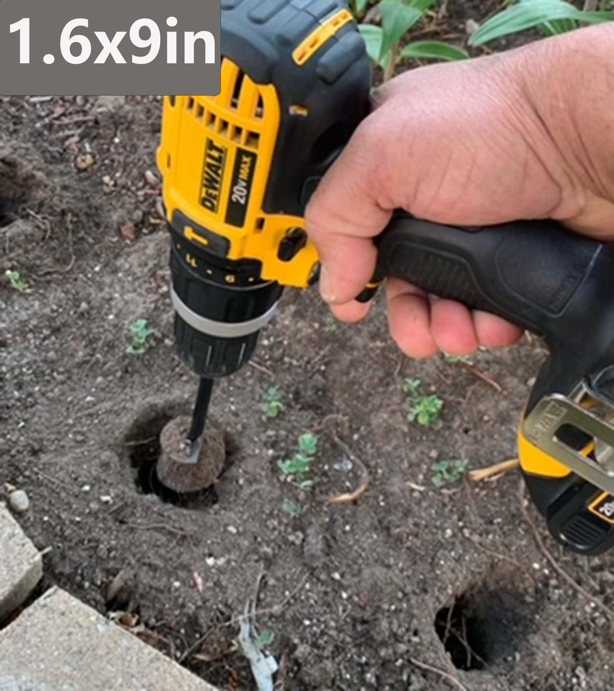 TCBWFY 3.5x16 inch auger creating post holes in soft ground