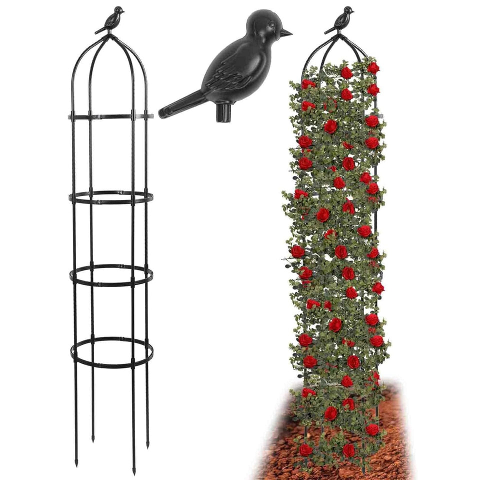 TCBWFY 6ft garden obelisk trellis to support climbing plants with vertical elegance.