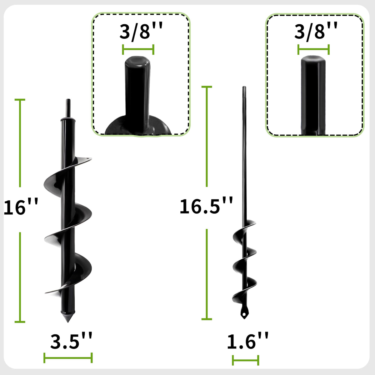 TCBWFY auger 3-5x16 flowers; efficient hole drilling.