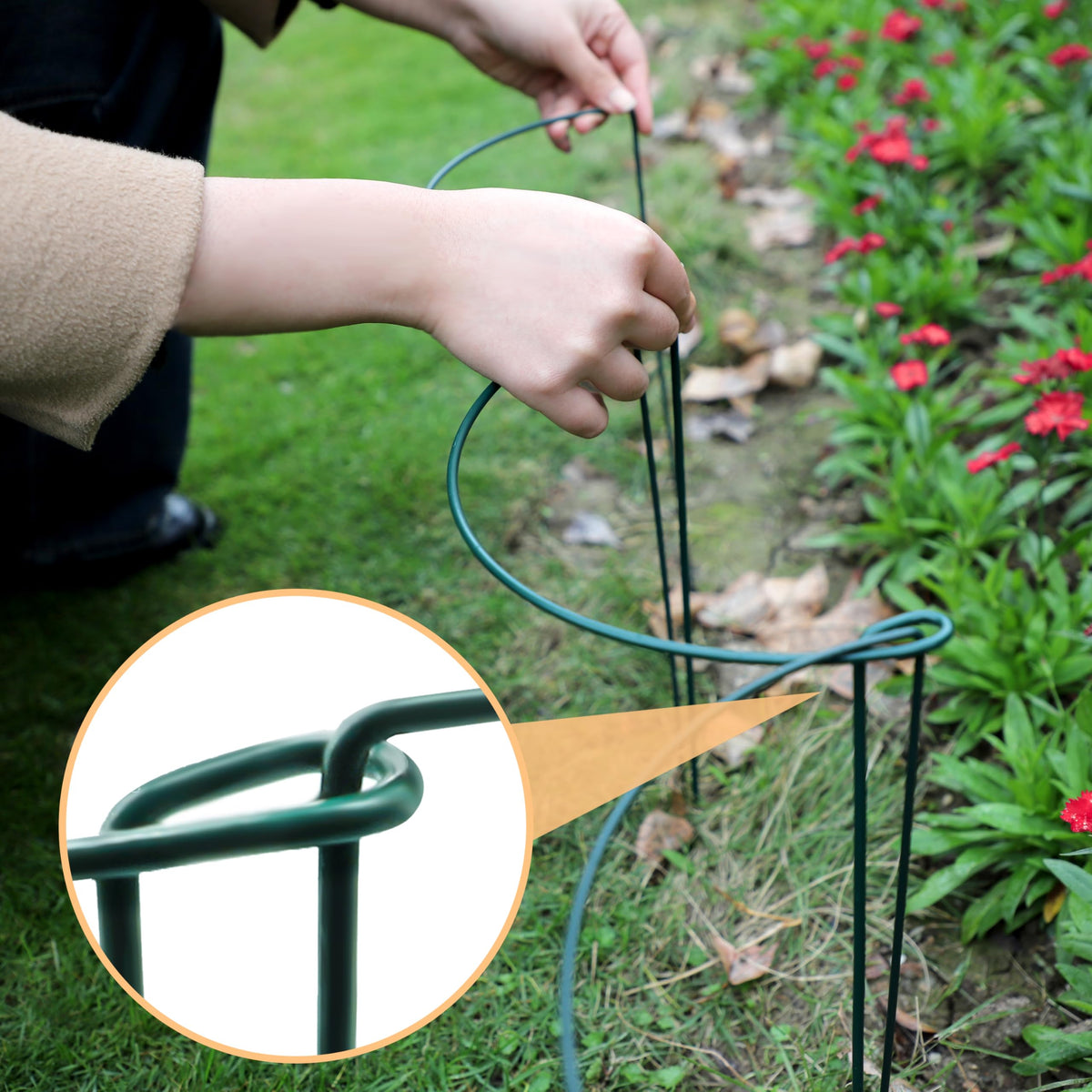 TCBWFY border garden stakes create a neat edge